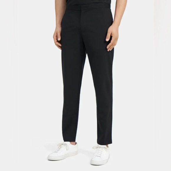 Theory Men’s Curtis Precision Ponte Drawstring Pants in Black Size 40 - Picture 1 of 14
